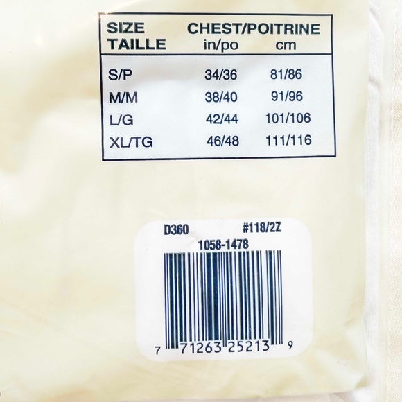 MEN'S ATHLETIC SHIRT, TANK TOP, SIZE 3X, WHITE, SLEEVELESS, BY CHEROKEE, IN ORIG - Picture 2 of 3